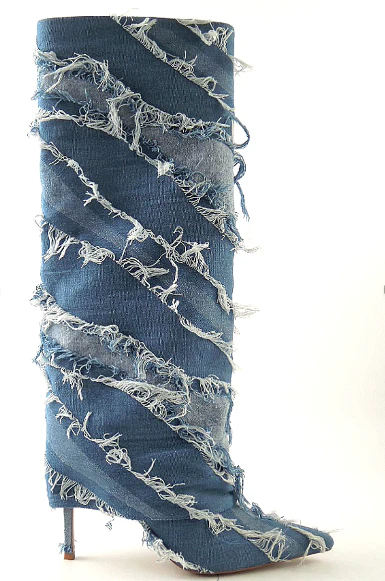 AZALEA WANG FISHER DENIM STILETTO BOOT - Image 6