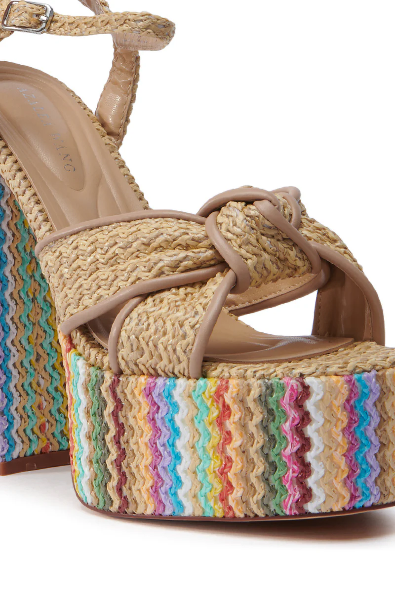 AZALEA WANG FLAVIA MULTI RAFFIA PLATFORM SANDAL - Image 7