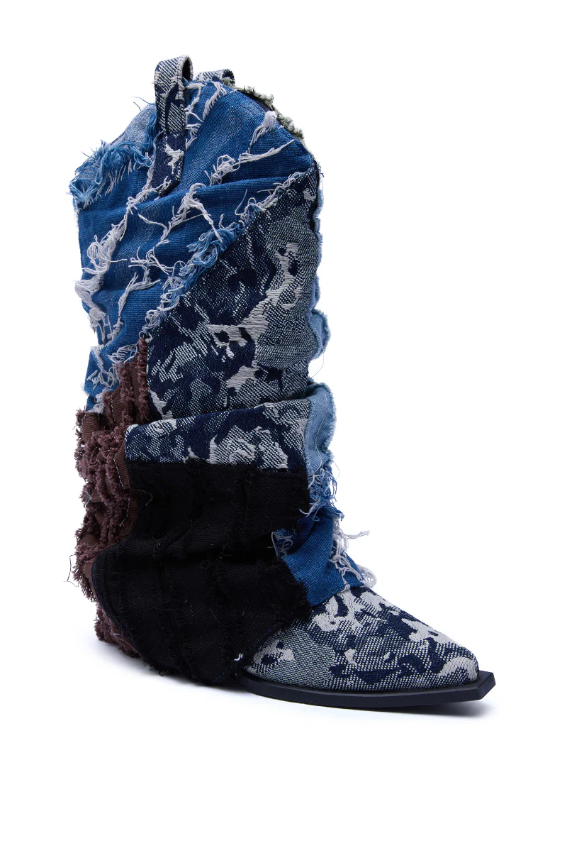 AZALEA WANG GABRYLE MULTI MATERIAL WESTERN BOOTIE - Image 6