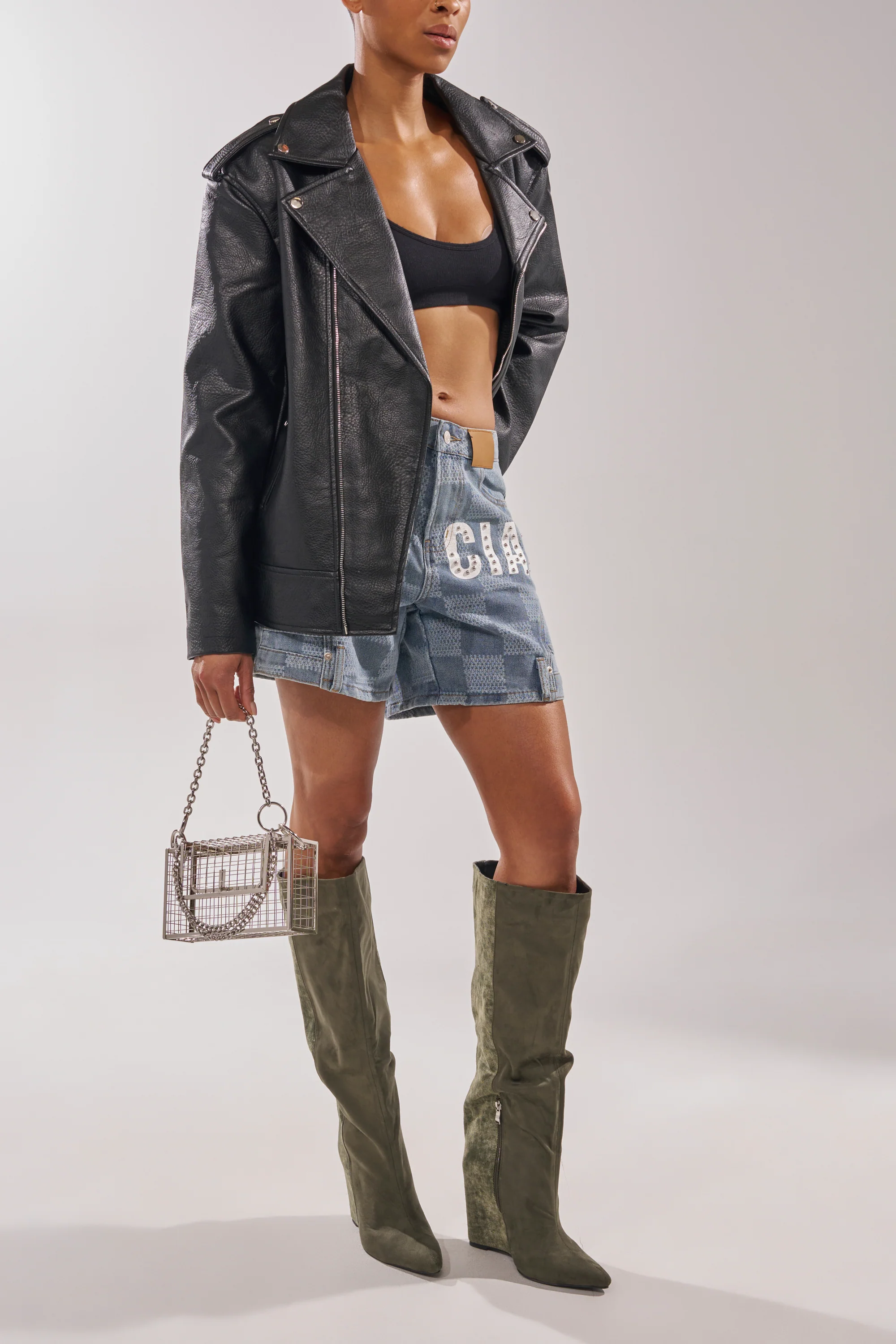 AZALEA WANG GIANNA OLIVE TWO TONED BOOT - Image 3