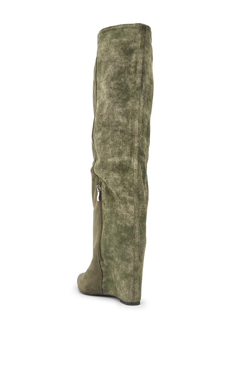 AZALEA WANG GIANNA OLIVE TWO TONED BOOT - Image 6