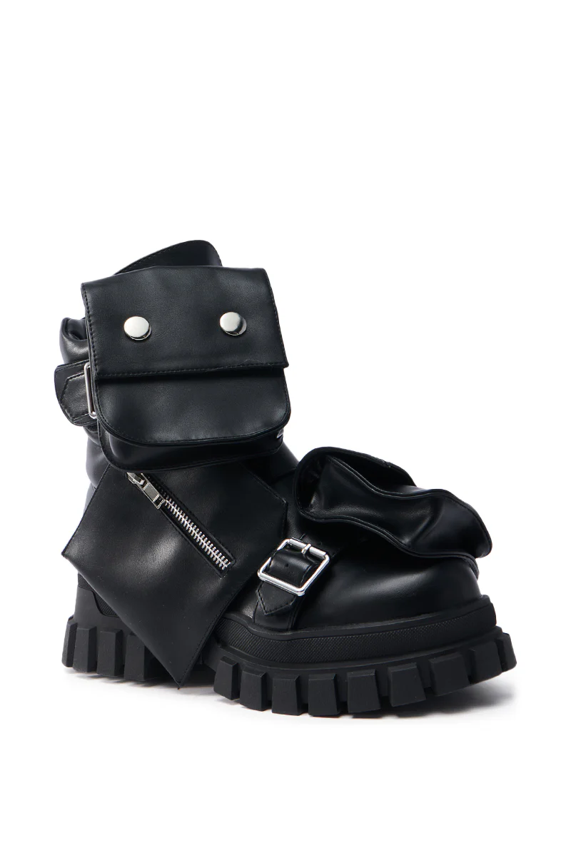 AZALEA WANG GILLET BLACK BOOTIE WITH POCKET DETAIL - Image 6