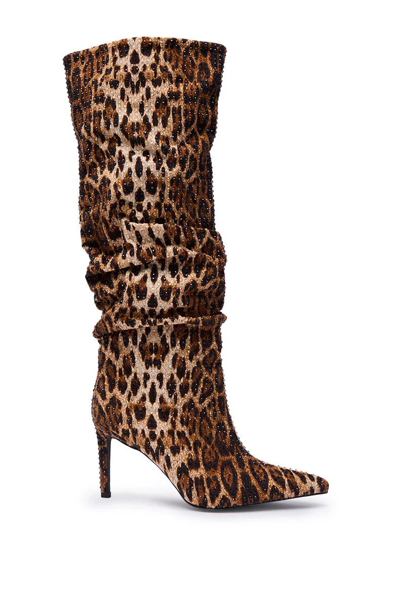 AZALEA WANG GRANT RHINESTONE LEOPARD SLOUCH BOOT - Image 7
