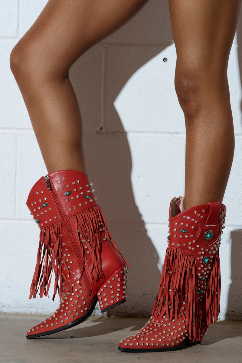 AZALEA WANG GREYSON RED BOOT - Image 3