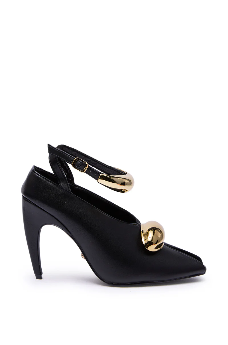 AZALEA WANG HIMAH BLACK OPEN TOE PUMP - Image 7