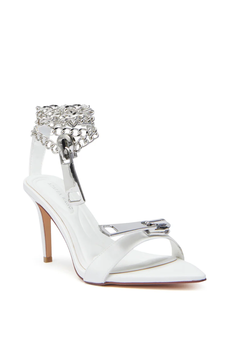 AZALEA WANG HORUS WHITE ZIPPER EMBELLISHMENT SANDAL - Image 6