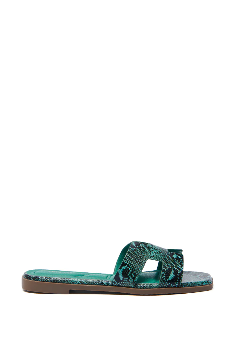AKIRA  HOWDY GREEN SNAKE SLIP ON SANDAL - Image 2