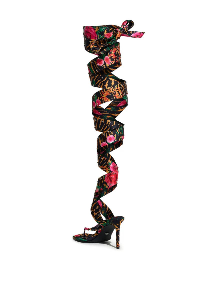 AZALEA WANG HOWLITE TIGER STUDDED STRAPPED SANDAL - Image 4