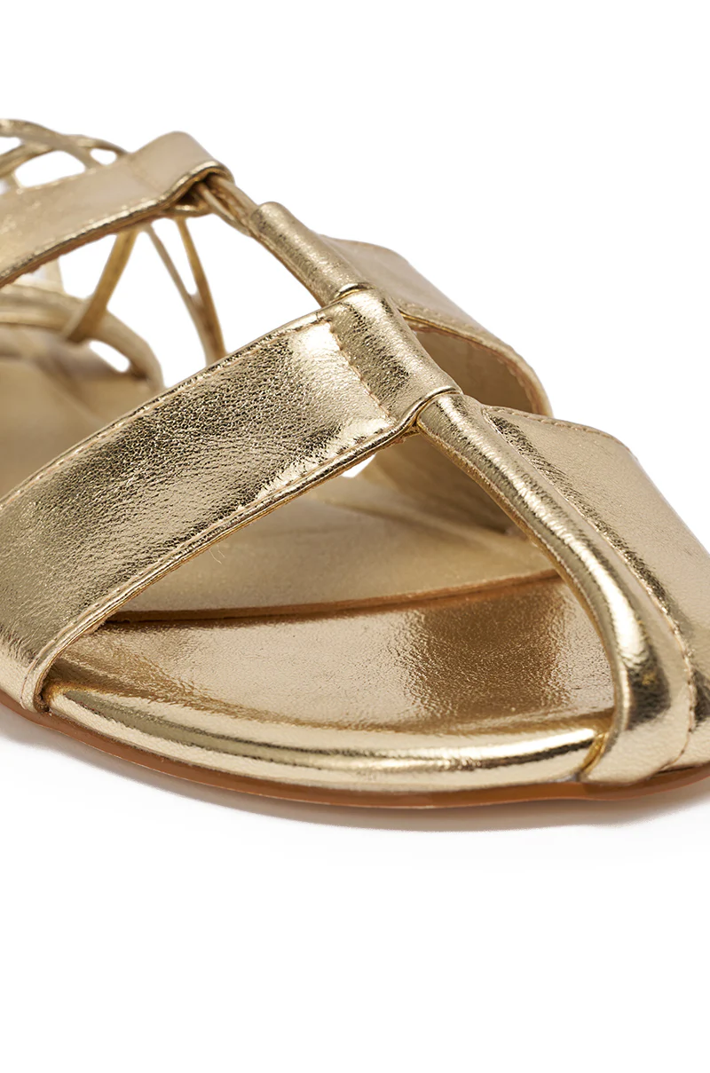 AZALEA WANG ICHIRO GOLD PEEP TOE FLAT - Image 10