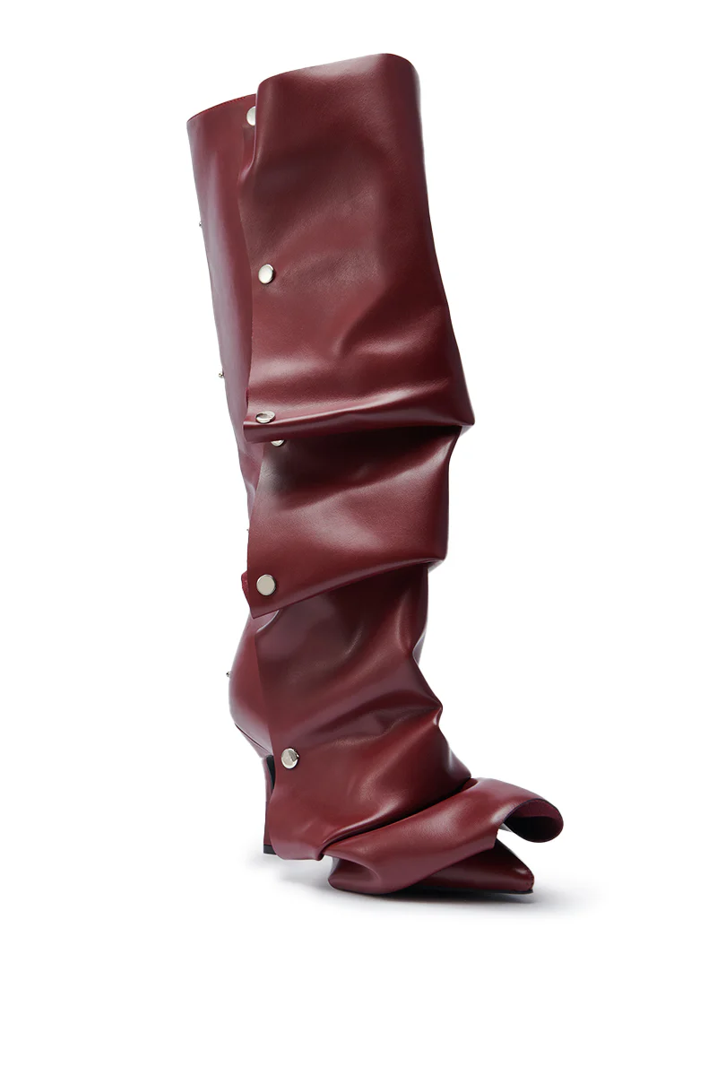 AZALEA WANG IMOGINE BURGUNDY STILETTO SNAP BOOT - Image 7
