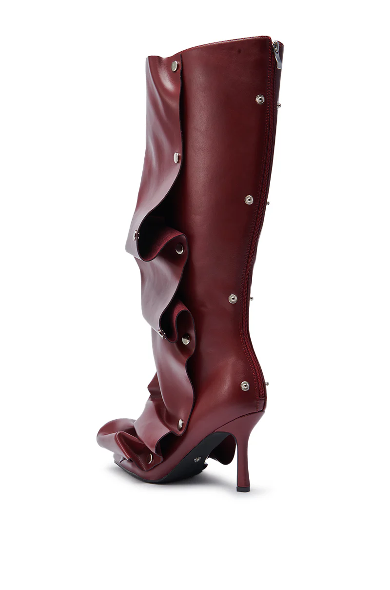 AZALEA WANG IMOGINE BURGUNDY STILETTO SNAP BOOT - Image 8