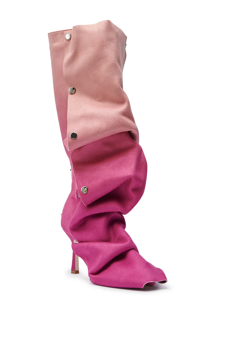 AZALEA WANG IMOGINE PINK MULTI FAUX SUEDE BOOT - Image 5