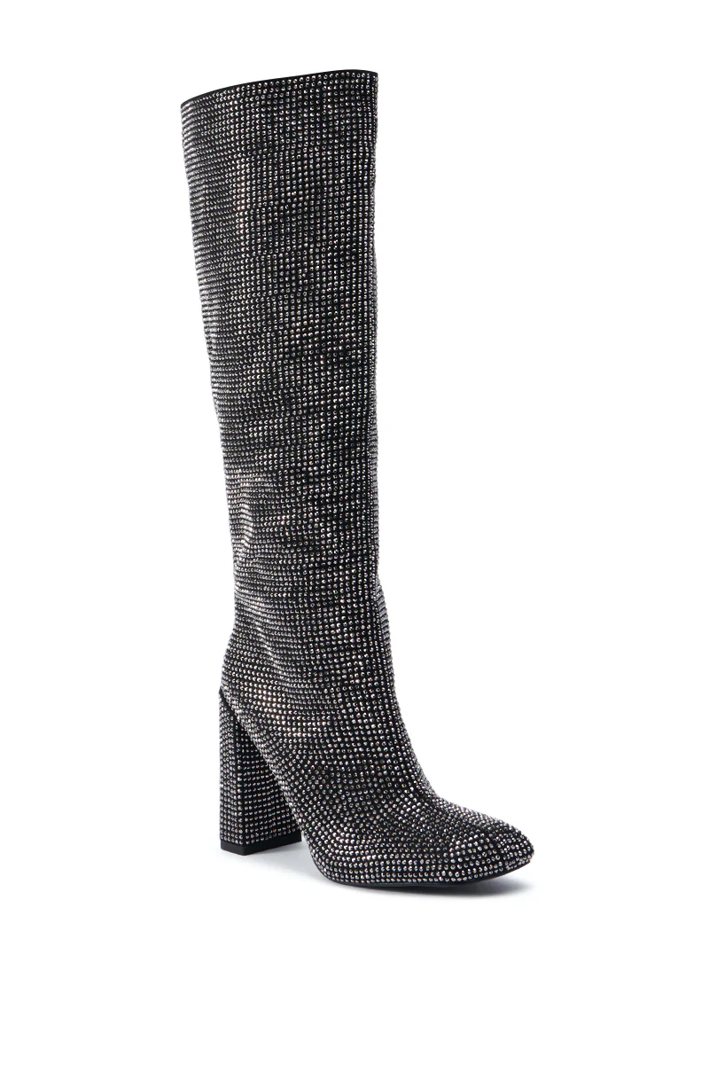 AZALEA WANG ISKANDER BLACK RHINESTONE BOOT - Image 4