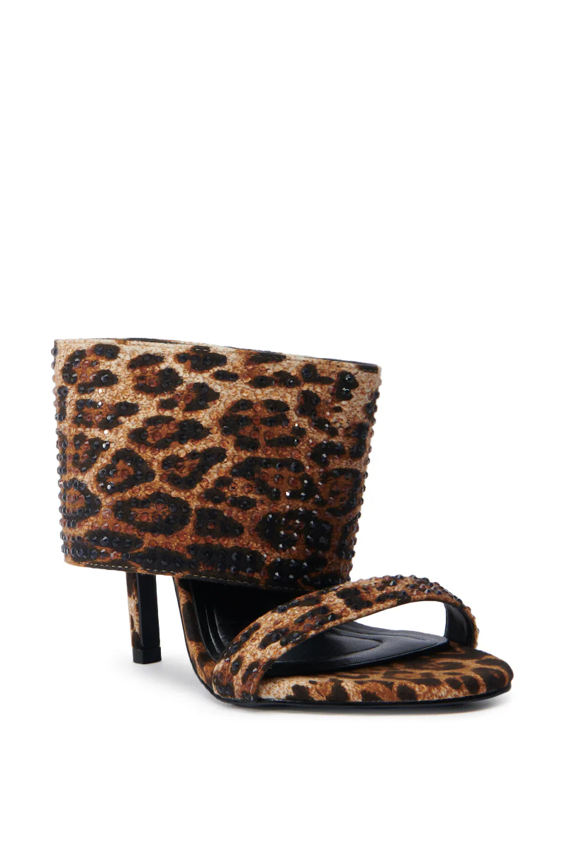 AZALEA WANG JANSEN LEOPARD RHINESTONE STILETTO SANDAL - Image 6