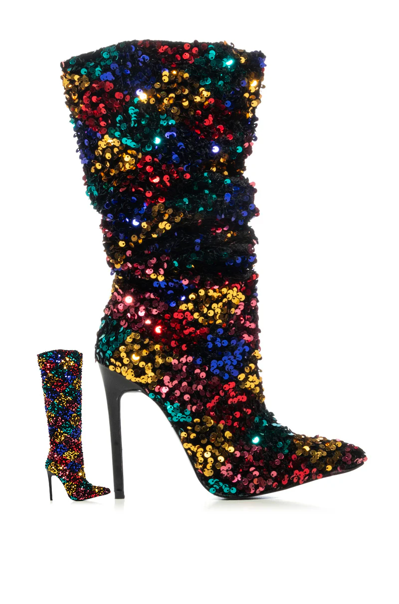 AZALEA WANG JIMENA MULTI SEQUIN STILETTO BOOT - Image 2