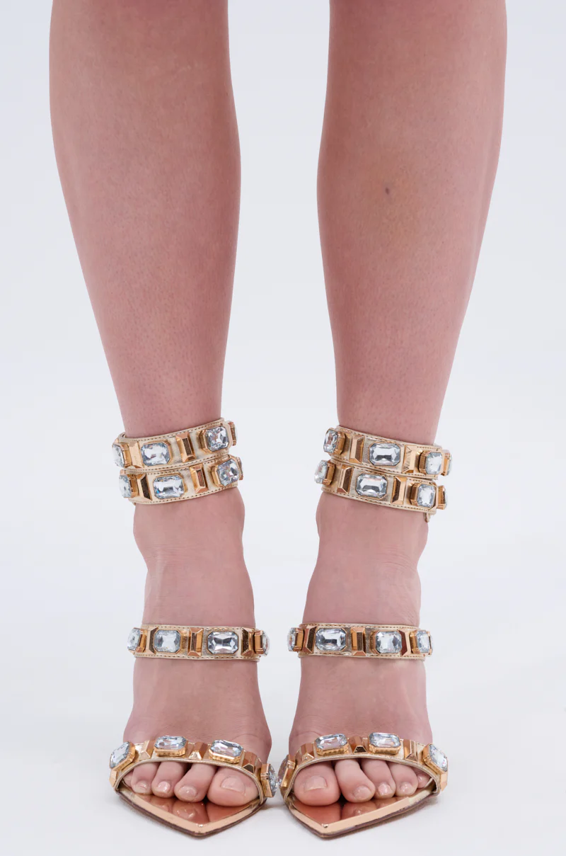 AZALEA WANG JORAH GOLD EMBELLISHED SANDAL - Image 2