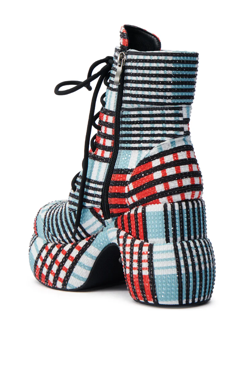 AZALEA WANG JULIEN BLUE MULTI CHUNKY BOOTIE - Image 6
