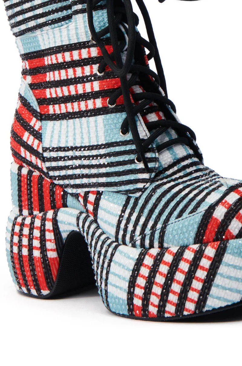 AZALEA WANG JULIEN BLUE MULTI CHUNKY BOOTIE - Image 7