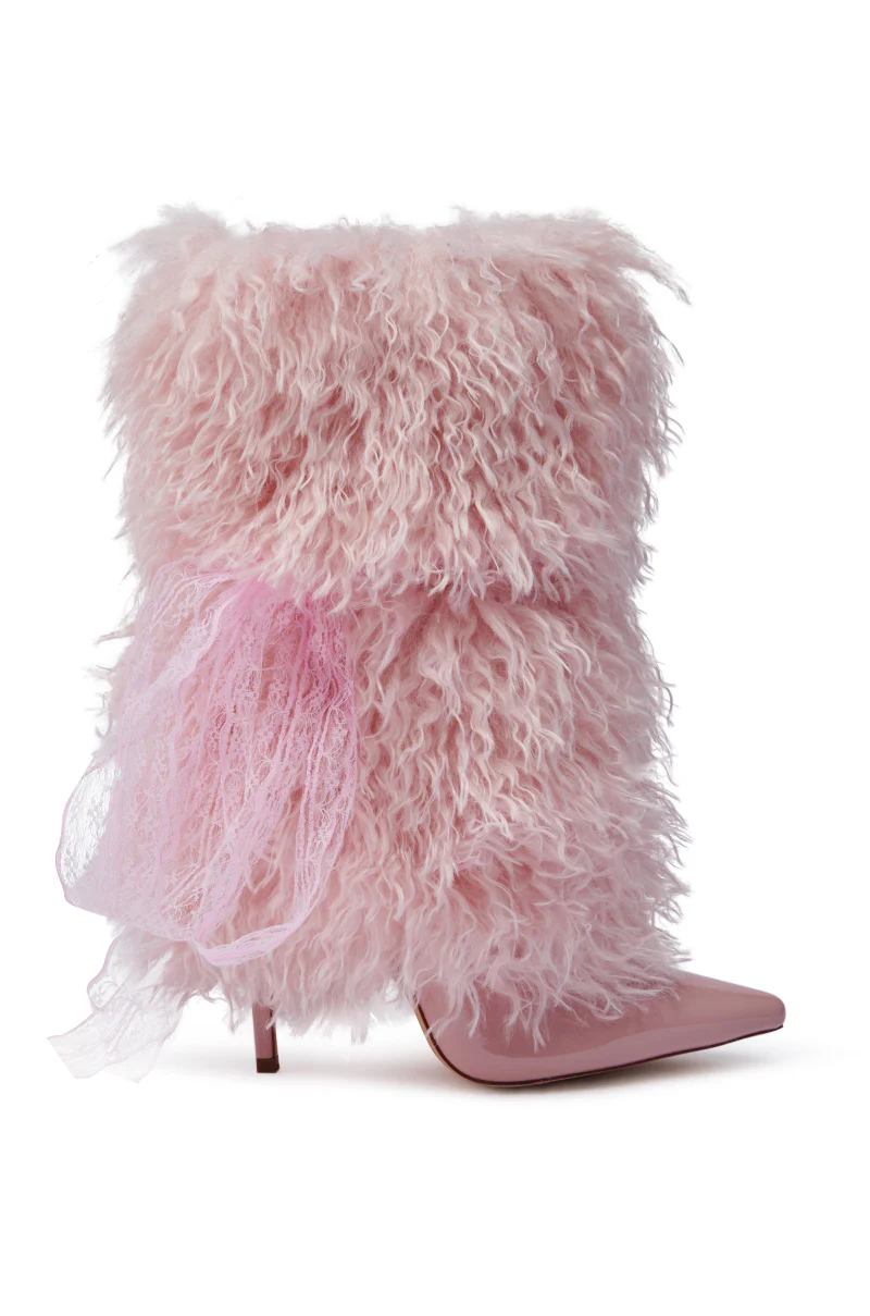 AZALEA WANG JUNIPER PINK FUR BOOTIE - Image 4