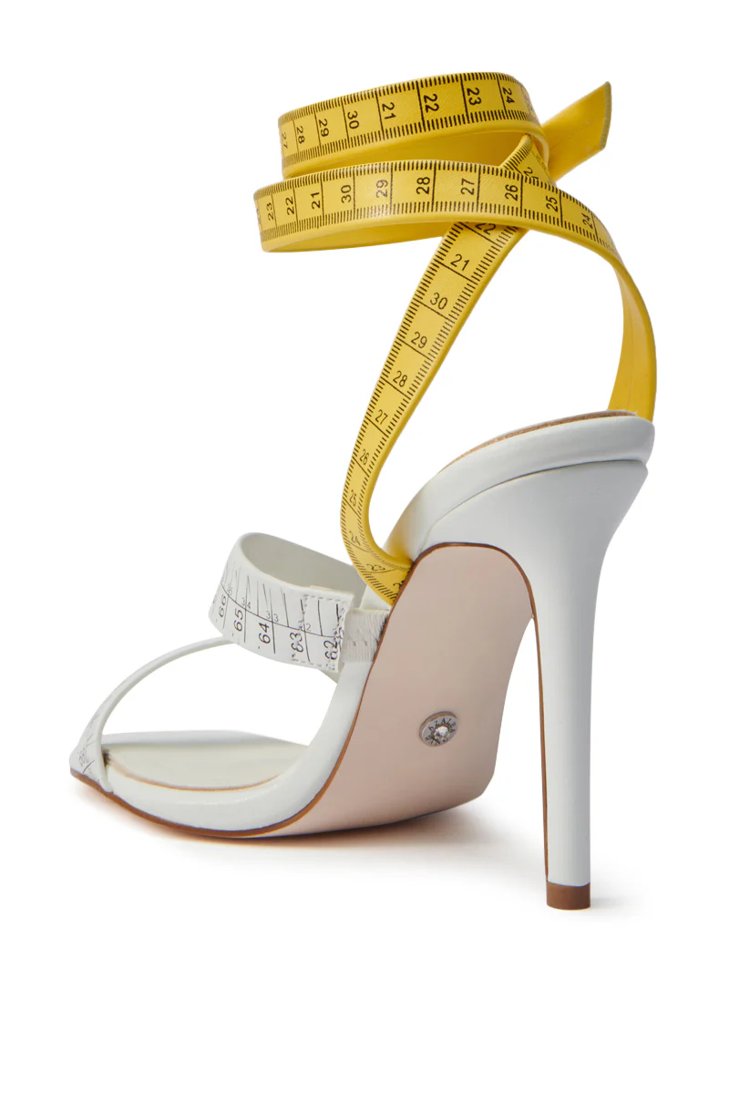 AZALEA WANG KASHIA WHITE MULTI TAPE MEASURE STRAP SANDAL - Image 6