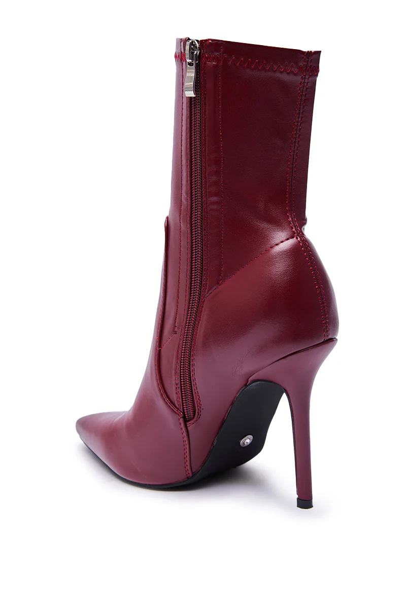 AZALEA WANG KATHII BURGUNDY BOOTIE - Image 10