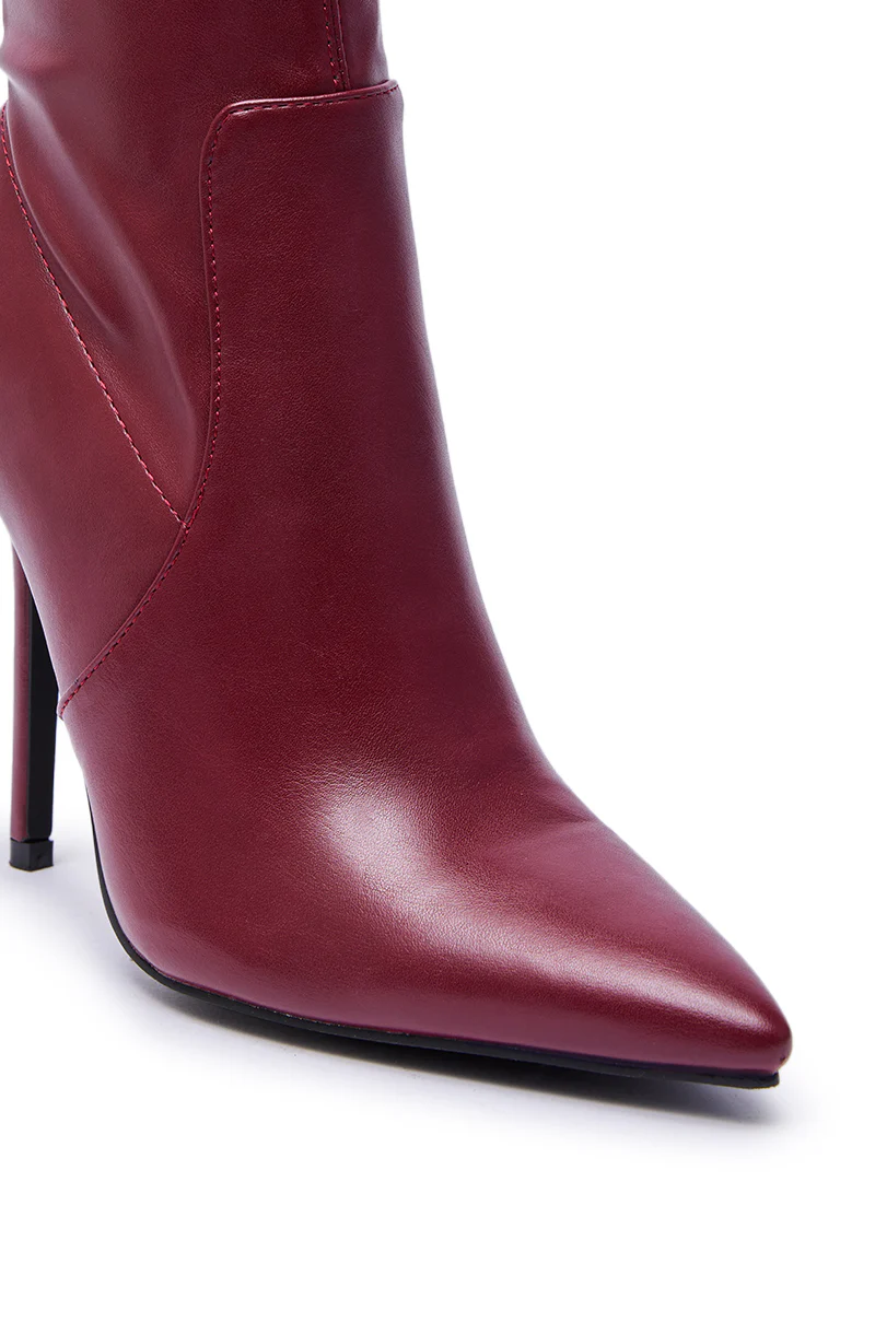 AZALEA WANG KATHII BURGUNDY BOOTIE - Image 11