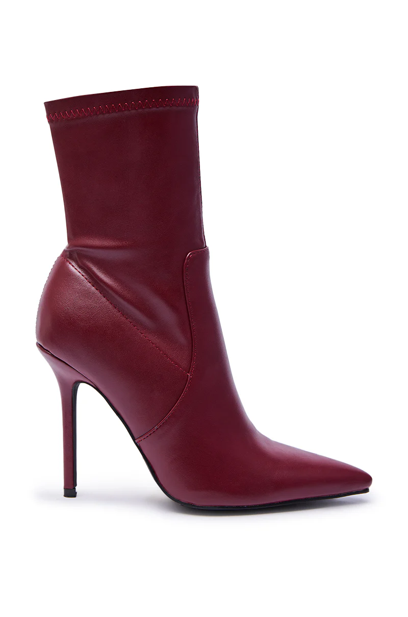 AZALEA WANG KATHII BURGUNDY BOOTIE - Image 4