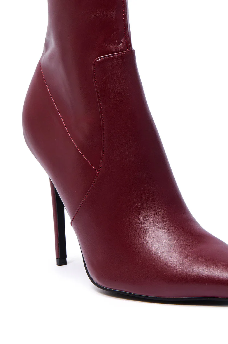AZALEA WANG KATHII BURGUNDY BOOTIE - Image 9