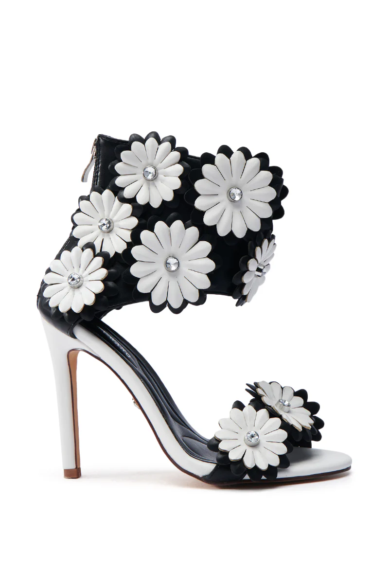 AZALEA WANG KAYDE BLACK & WHITE STILETTO SANDAL - Image 3