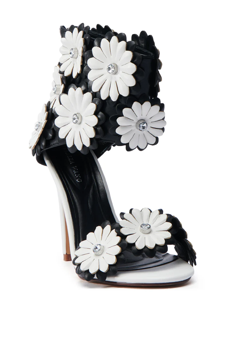 AZALEA WANG KAYDE BLACK & WHITE STILETTO SANDAL - Image 4