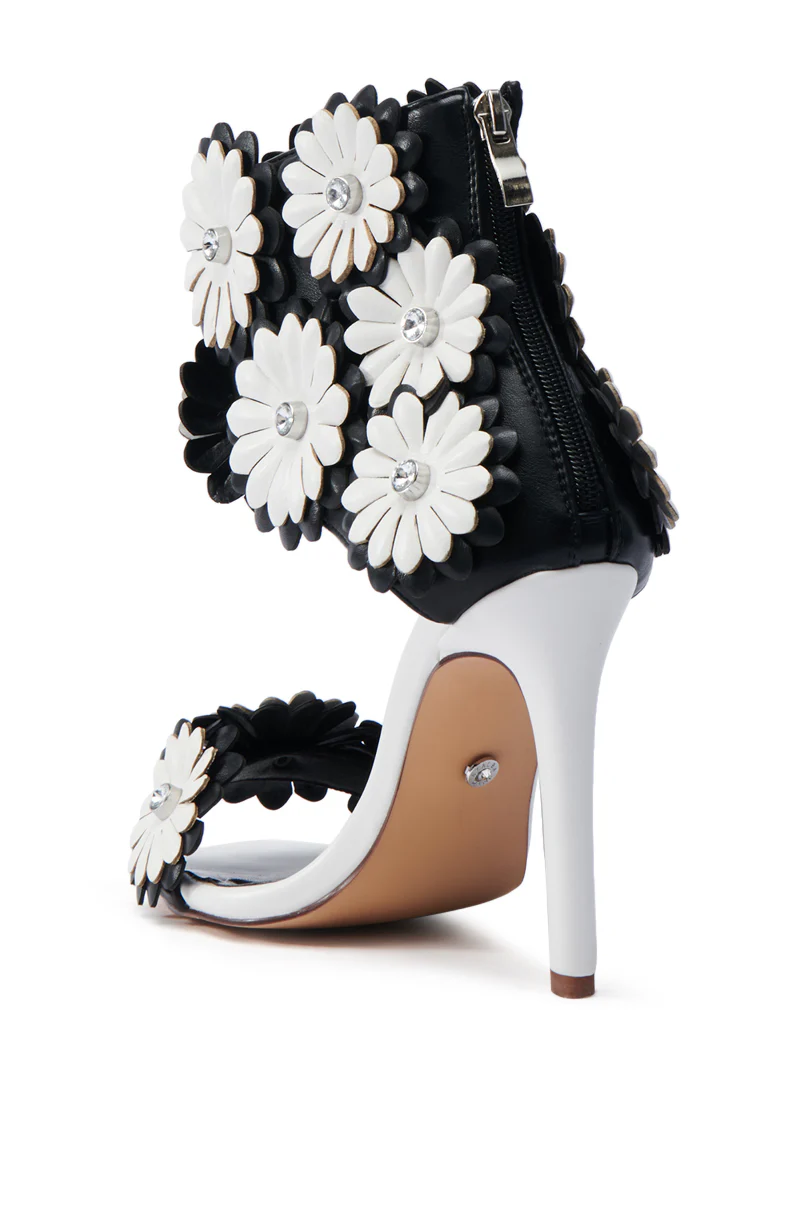 AZALEA WANG KAYDE BLACK & WHITE STILETTO SANDAL - Image 5