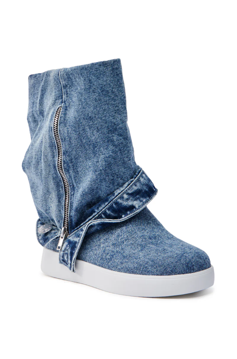 AZALEA WANG KIMIKA DENIM BOOTIE - Image 3