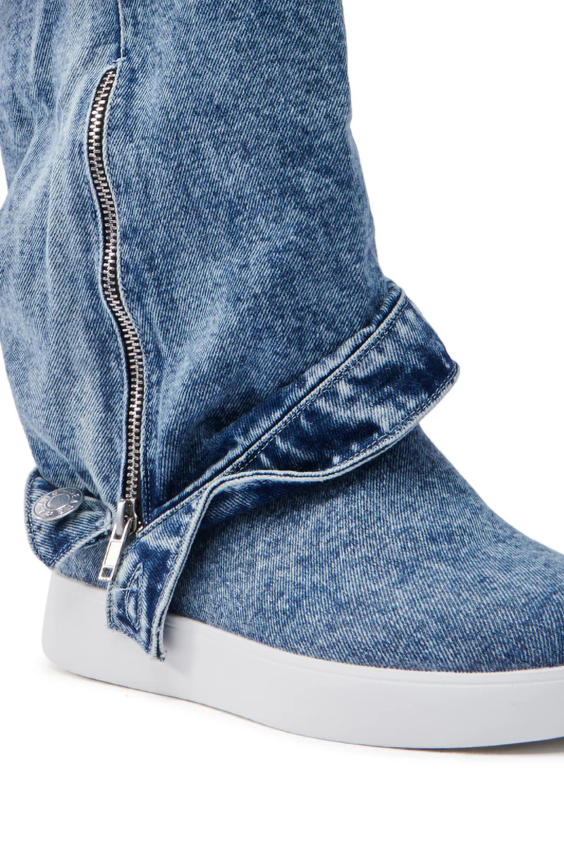 AZALEA WANG KIMIKA DENIM BOOTIE - Image 5