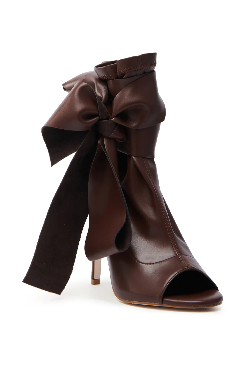 AZALEA WANG KLARICE BROWN OPEN TOE BOOTIE - Image 4