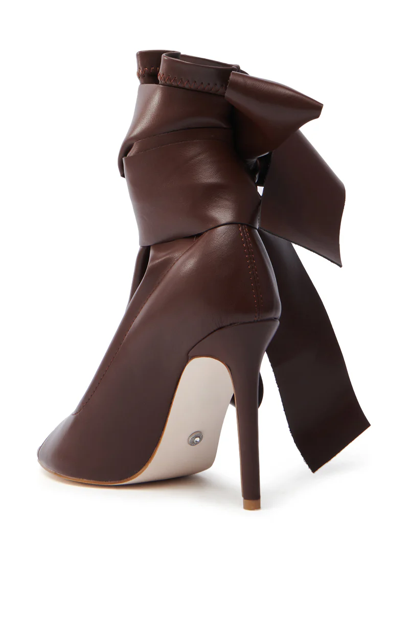 AZALEA WANG KLARICE BROWN OPEN TOE BOOTIE - Image 5