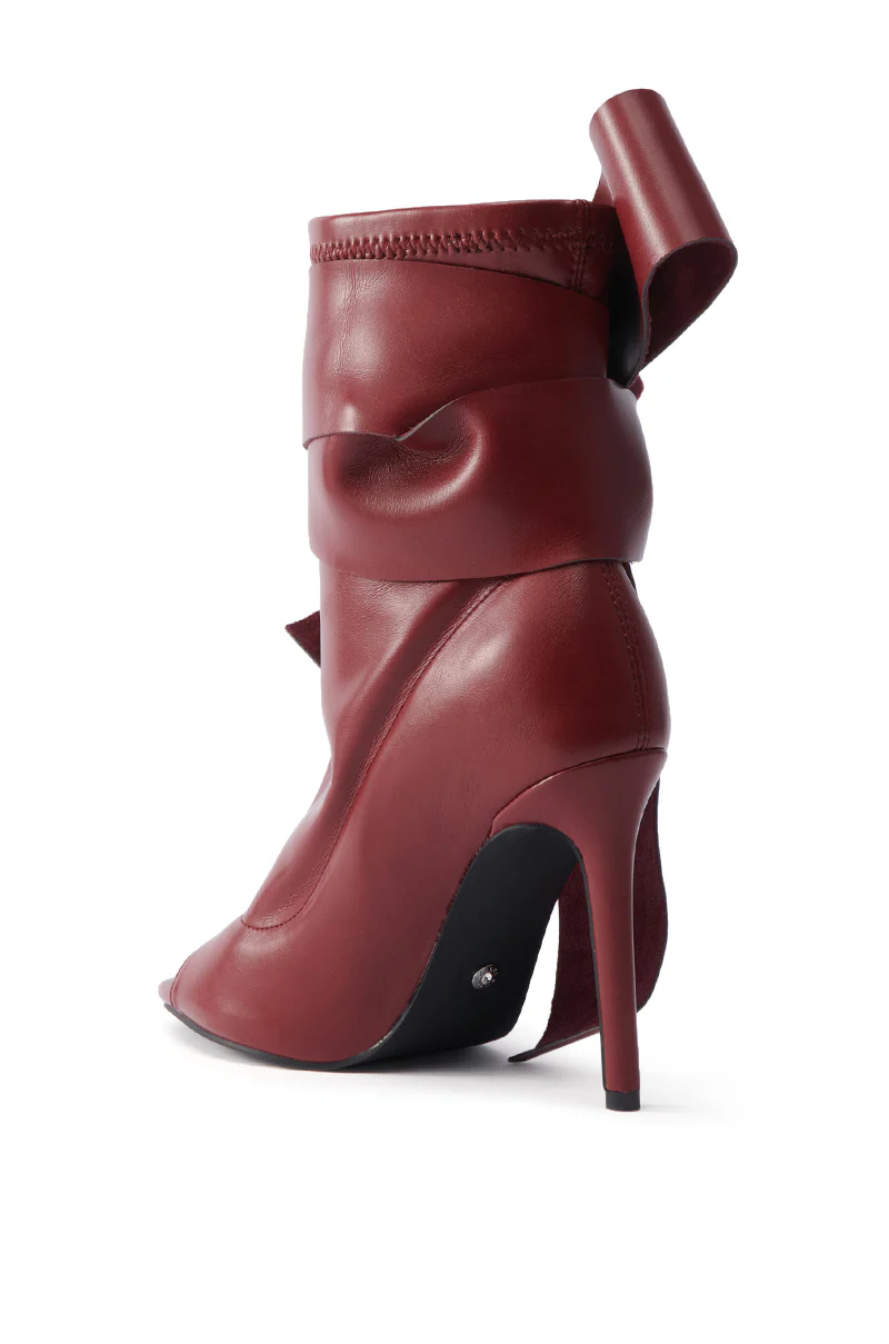 AZALEA WANG KLARICE BURGUNDY STILETTO BOOTIE - Image 5