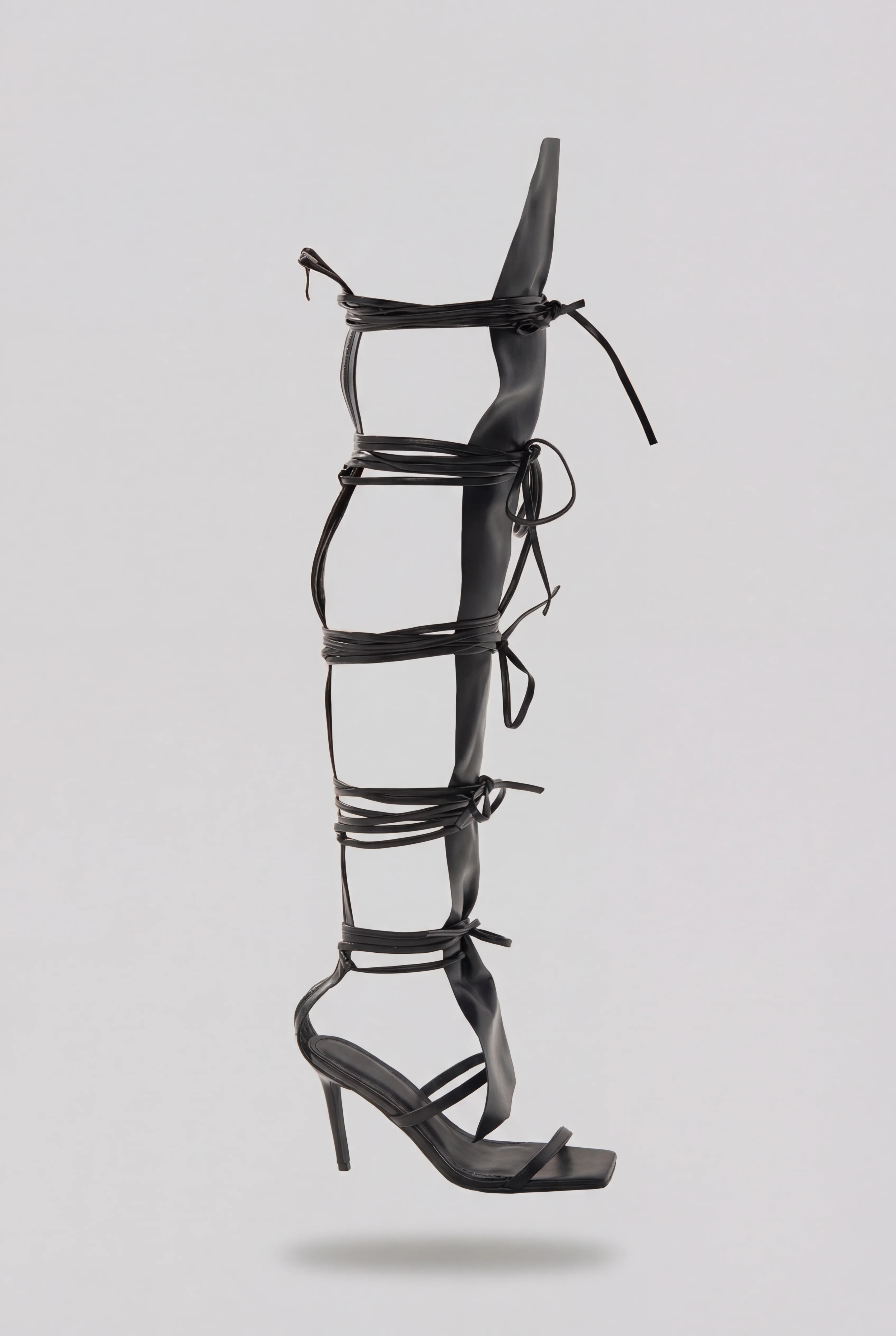 AZALEA WANG KRISTINE BLACK STRAPPY UPPER GLADIATOR SANDAL - Image 9