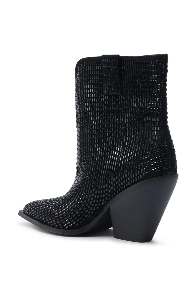 AZALEA WANG LAETITIA BLACK SPARKLE COWBOY BOOTIE - Image 5