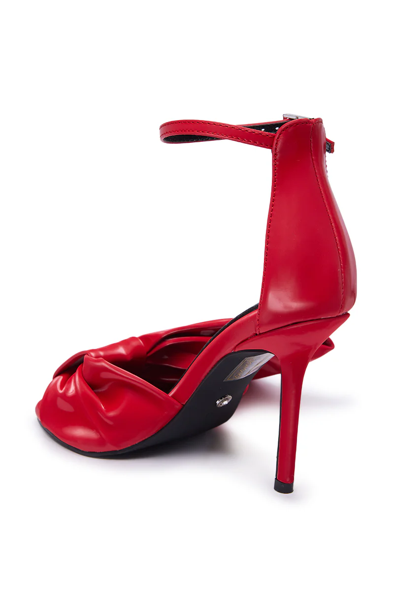 AZALEA WANG LANYIN RED LIQUID LUXE BOW SANDAL - Image 10