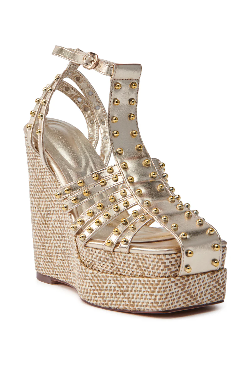 AZALEA WANG LASZLO GOLD WEDGE SANDAL - Image 6