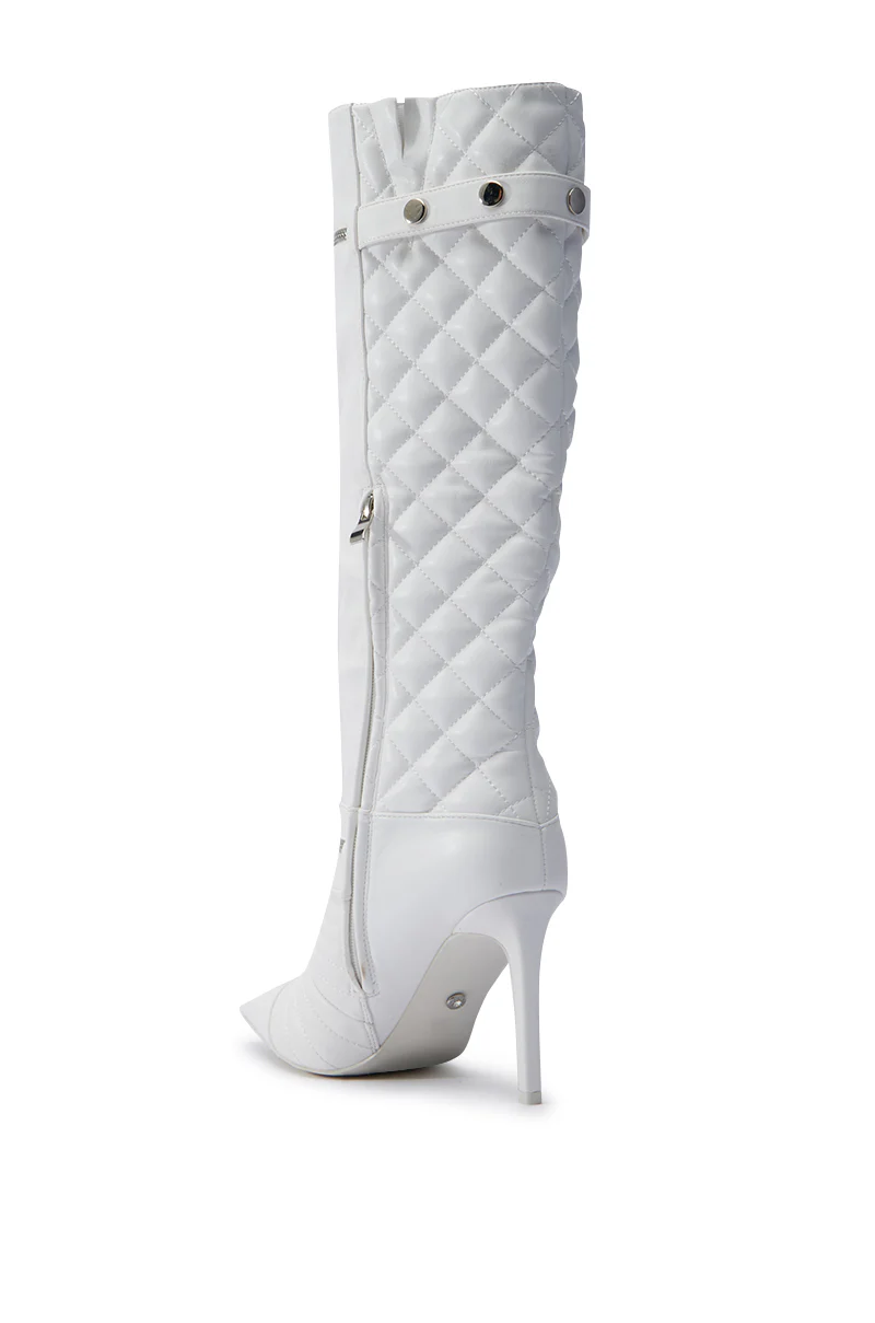 AZALEA WANG LYRICAL WHITE STILETTO BOOT - Image 5