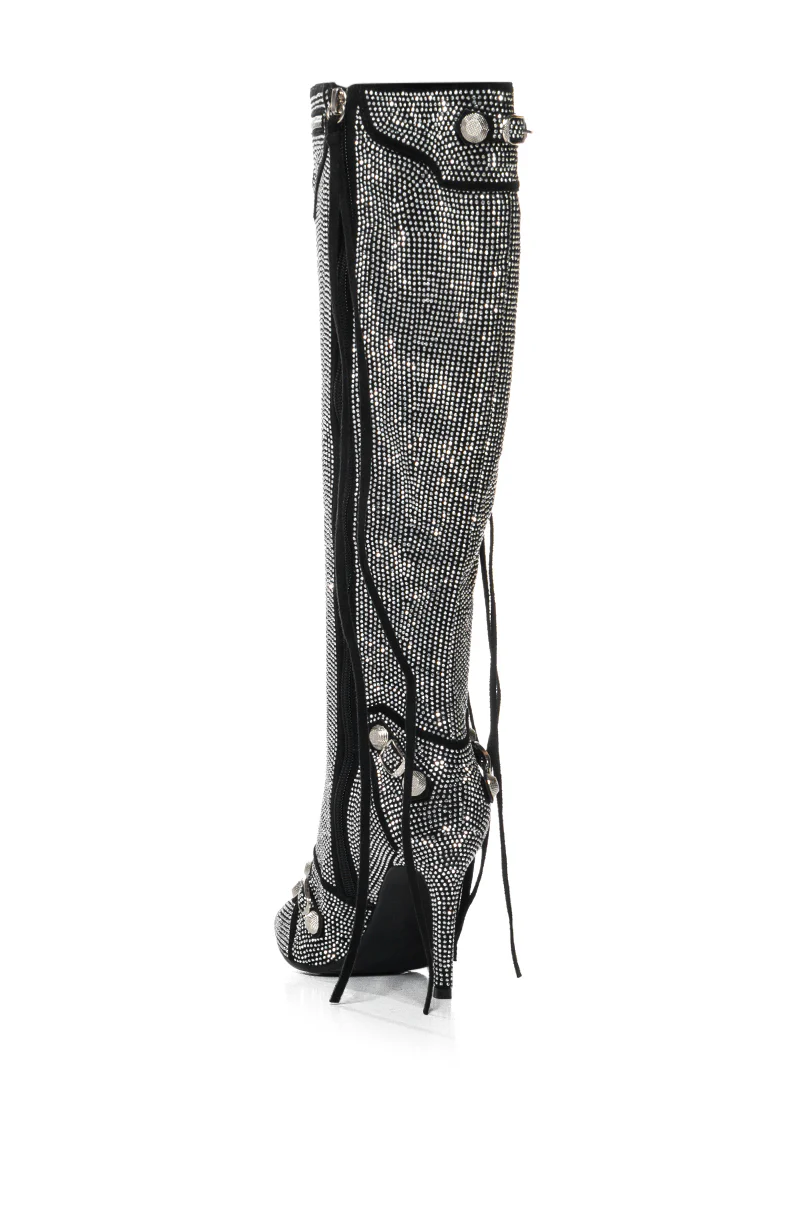 AZALEA WANG MAEVE STILETTO BOOT IN SILVER - Image 11