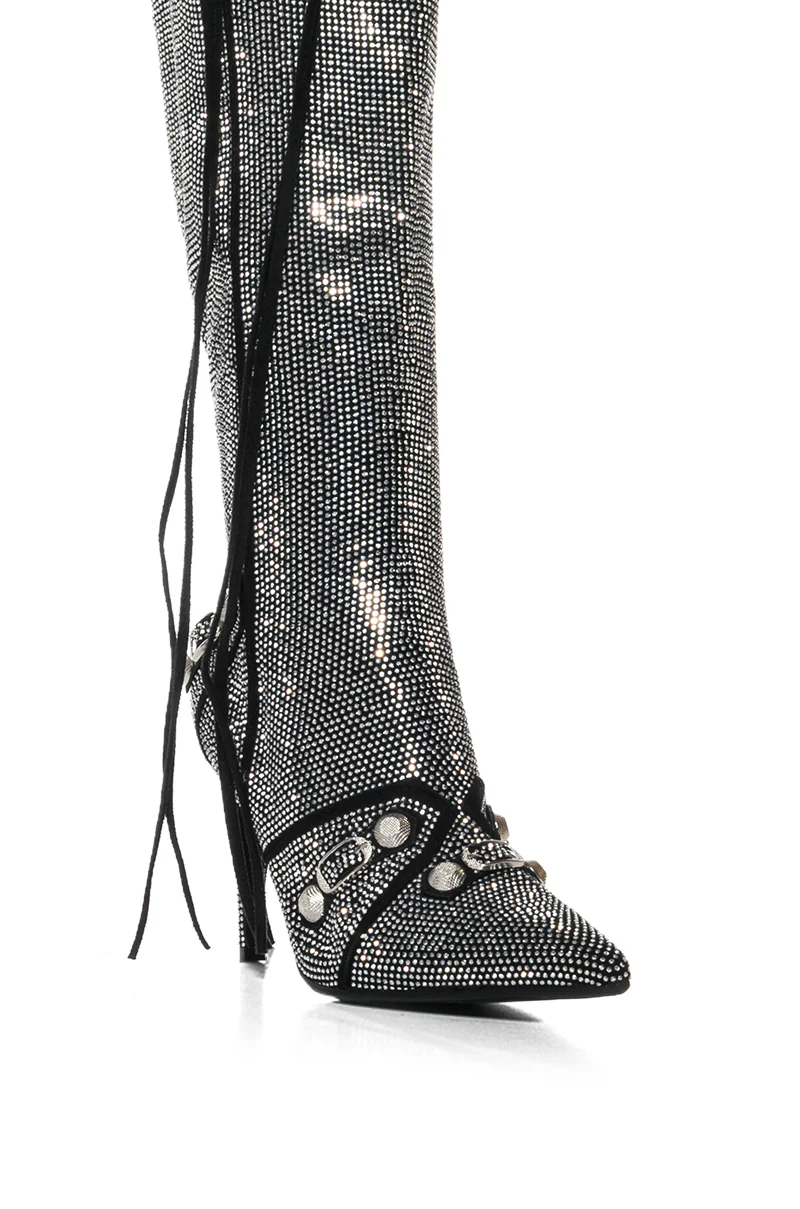 AZALEA WANG MAEVE STILETTO BOOT IN SILVER - Image 12
