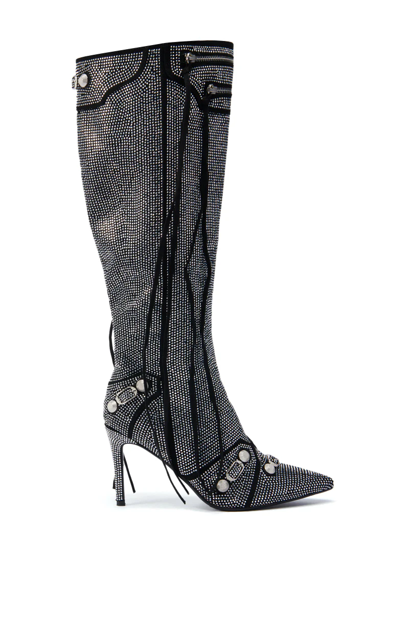 AZALEA WANG MAEVE STILETTO BOOT IN SILVER - Image 4