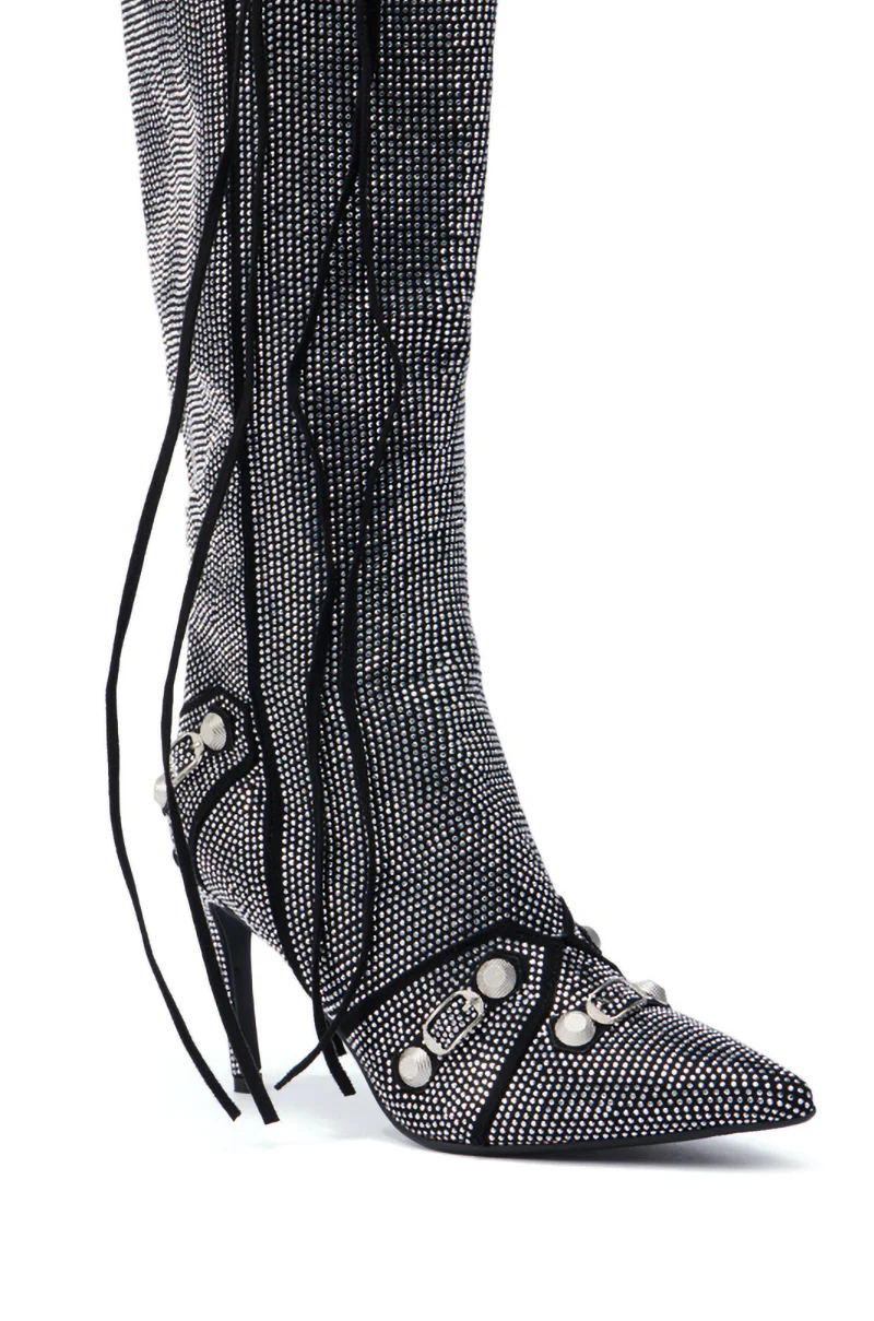 AZALEA WANG MAEVE STILETTO BOOT IN SILVER - Image 7