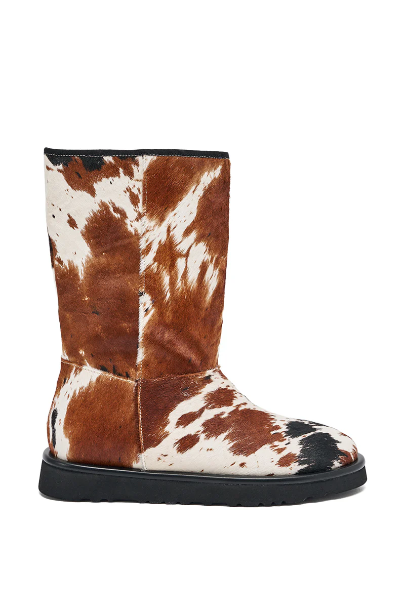 AZALEA WANG MARLEIGH COW FLAT BOOTIE - Image 4