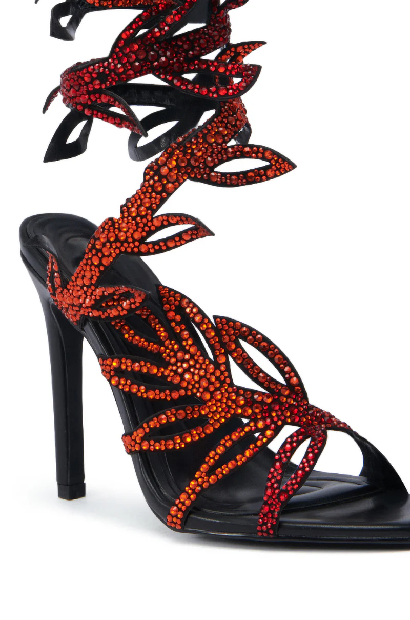 AZALEA WANG MEIER BLACK LEG COIL SANDAL - Image 8