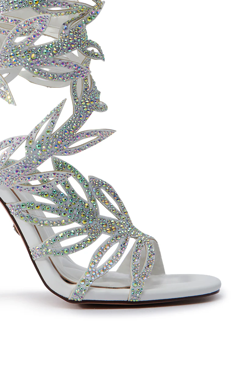 AZALEA WANG MEIER WHITE EMBELLISHED STILETTO SANDAL - Image 7