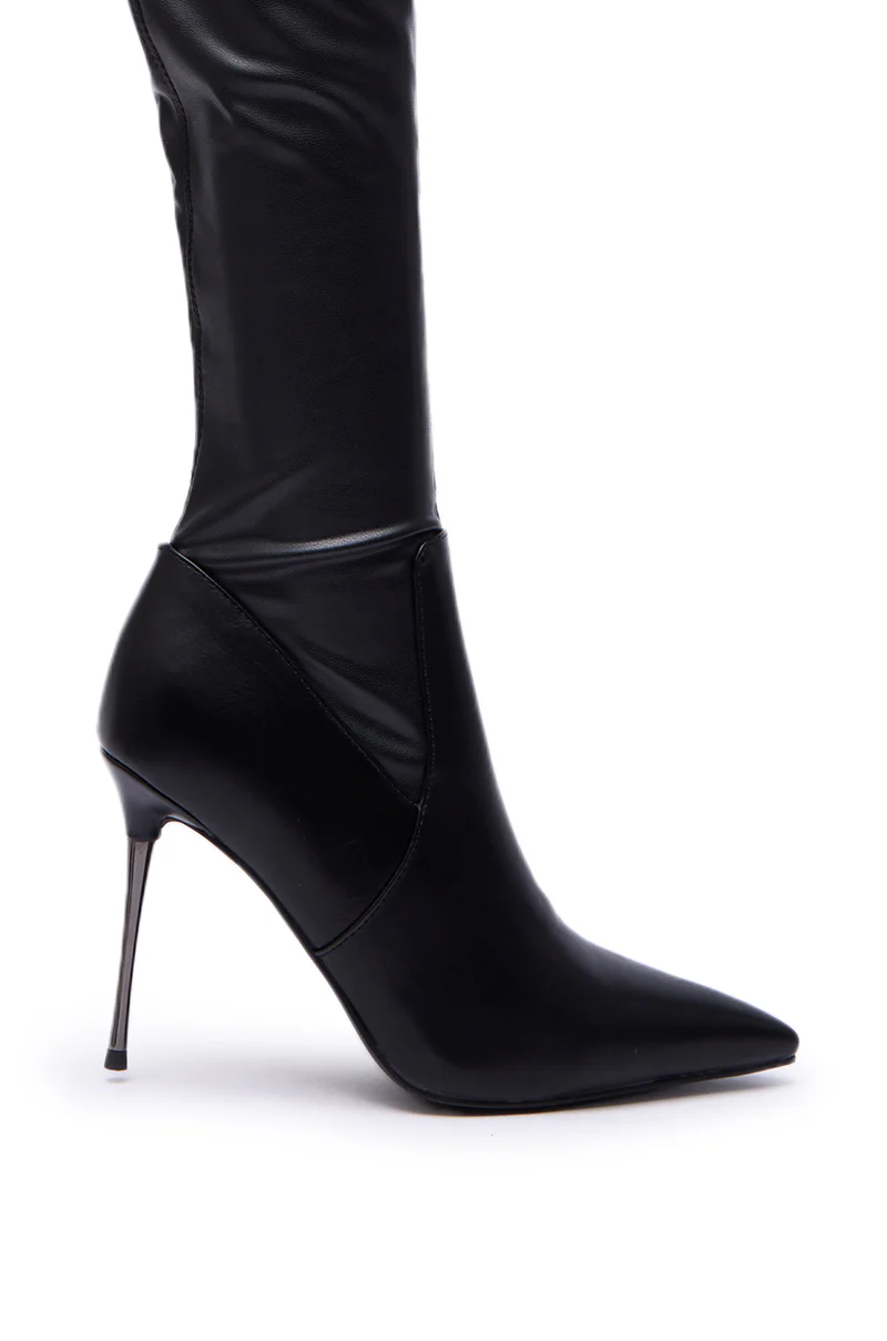 AZALEA WANG MILANDRA BLACK THIGH HIGH SEXY BOOT - Image 9