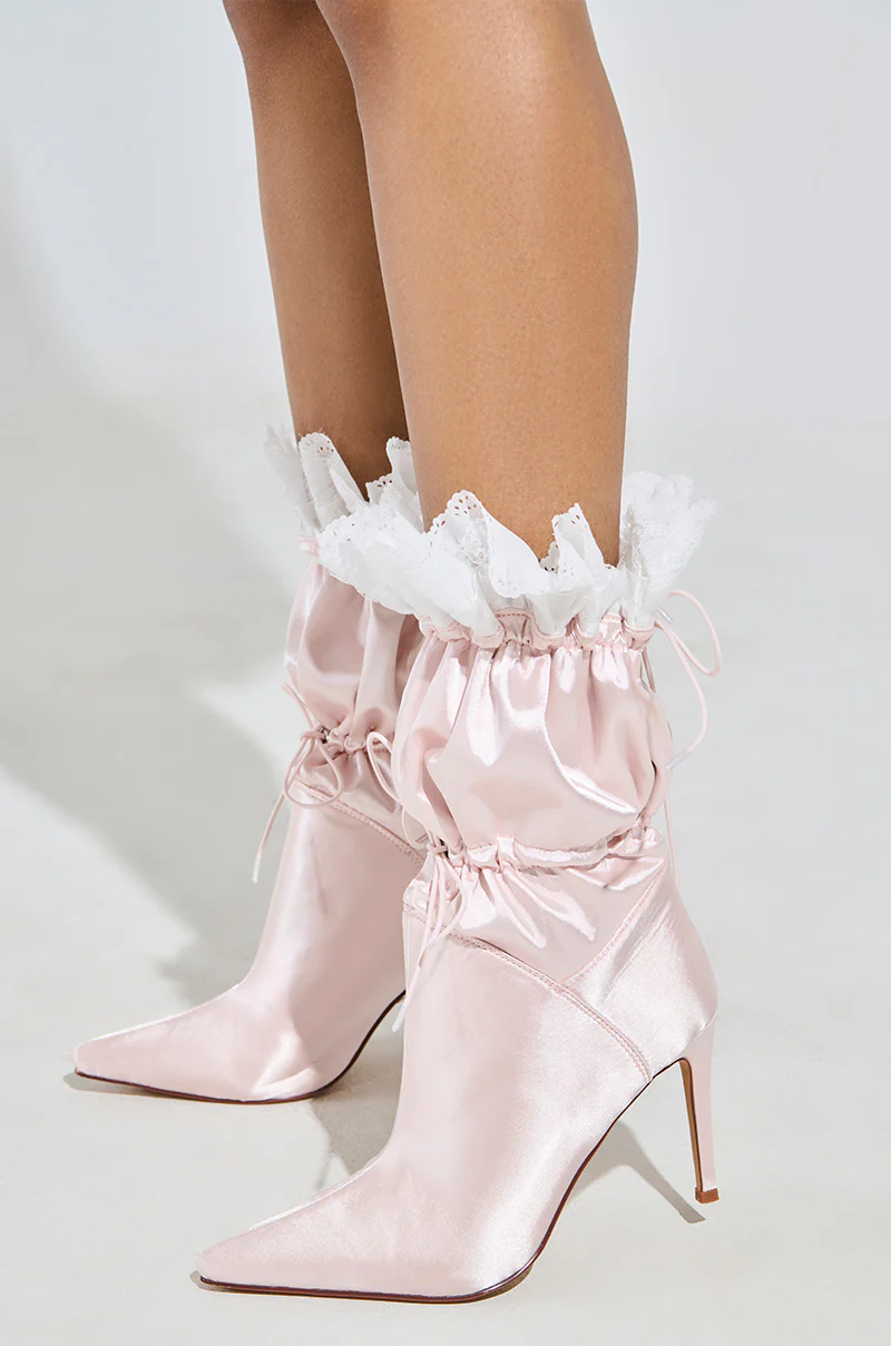 AZALEA WANG MILDRED PINK CINCHING BOOTIE - Image 4